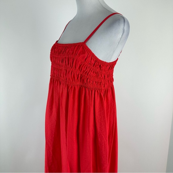 A New Day Red Smocked Maxi Dress Size Medium - Picture 8 of 13